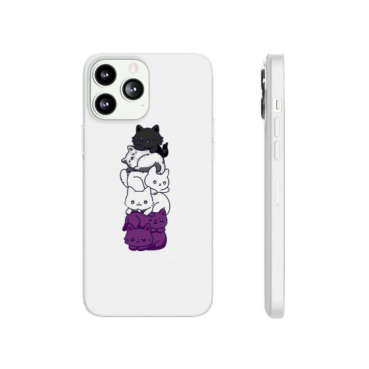 Asexual Pride Cat Lgbt Stuff Flag Kawaii Cute Cats Pile Gift Phonecase iPhone