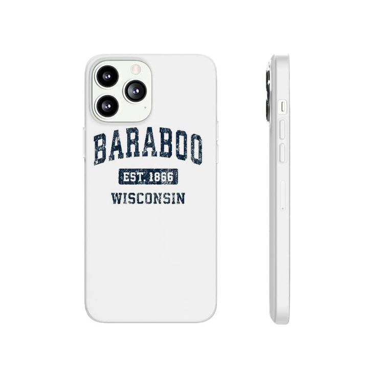 Baraboo Wisconsin Wi Vintage Sports Design Navy Phonecase iPhone