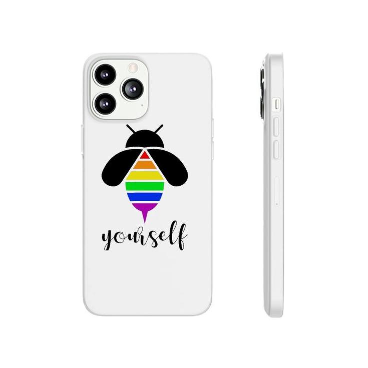 Be Yourself  Gay Pride Lgbtq Funny Rainbow Bee Phonecase iPhone