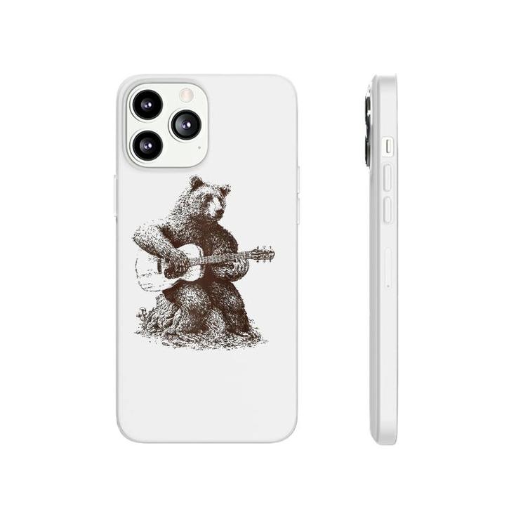 Bear-Playing Guitar For Men Women Raglan Baseball Tee Phonecase iPhone