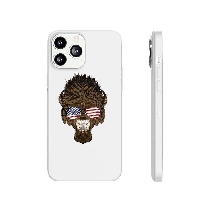 Bison Buffalo Wearing Usa Sunglasses American Flag Patriotic Phonecase iPhone