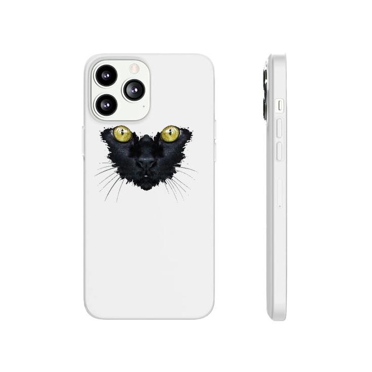 Black Cat Yellow Eyes Kitty Kitten Cat Face Phonecase iPhone