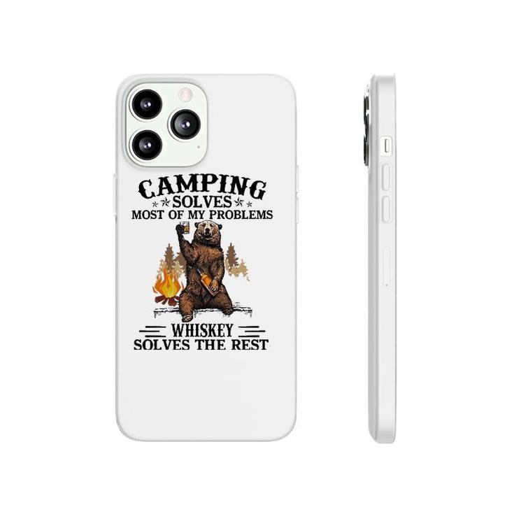 Camping Solves Most Of My Problems Bear And Whiskey Phonecase iPhone