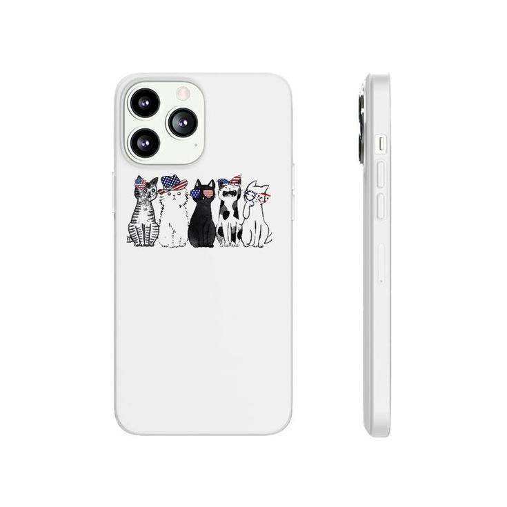 Cat Lover July 4Th Fourth Of July Funny Cats American Flag Phonecase iPhone