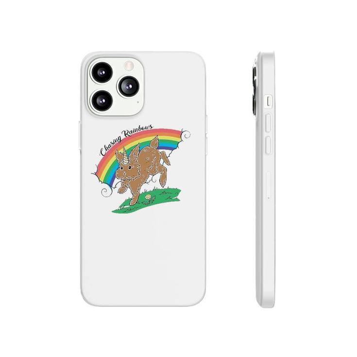 Chasing Rainbows Bunnicorn Art Rabbit Lover Phonecase iPhone
