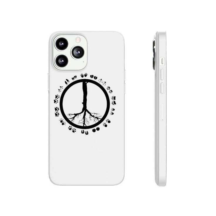 Cool Peace Sign Animal Rights Gift Funny Animal Footprints Phonecase iPhone