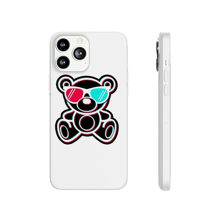Cool Teddy Bear Glitch Effect With 3D Glasses Phonecase iPhone