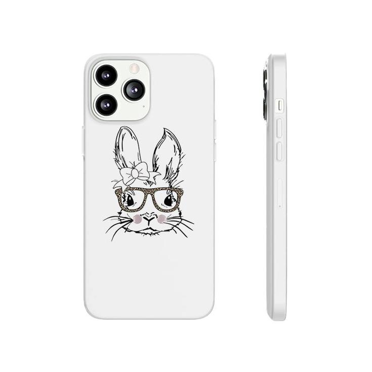 Cute Bunny Face Leopard Print Glasses Phonecase iPhone
