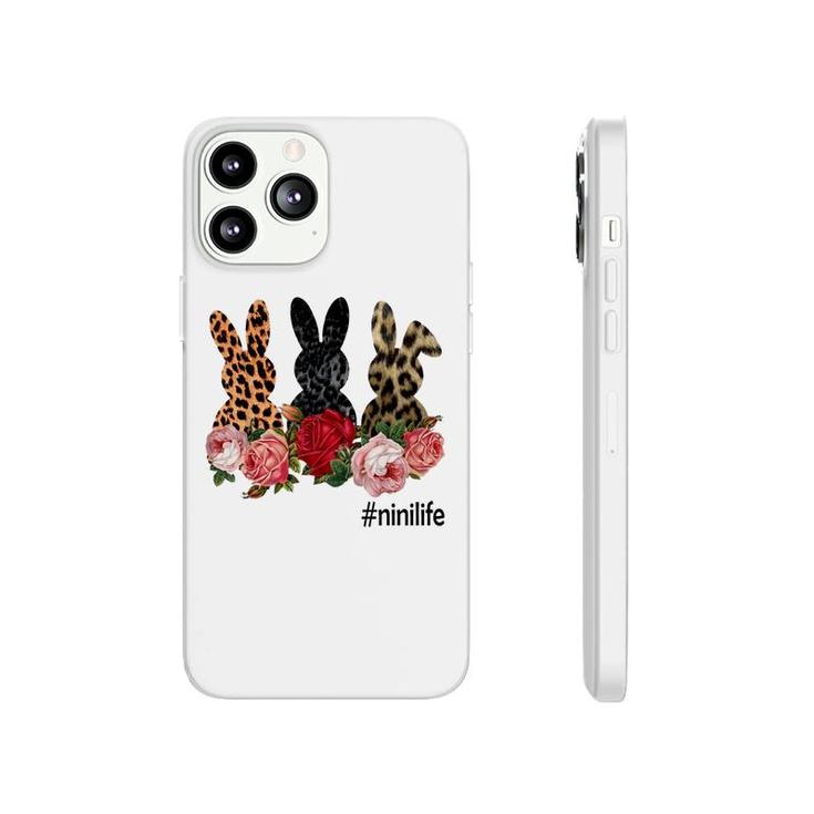 Cute Bunny Flowers Nini Life Happy Easter Sunday Floral Leopard Plaid Women Gift Phonecase iPhone
