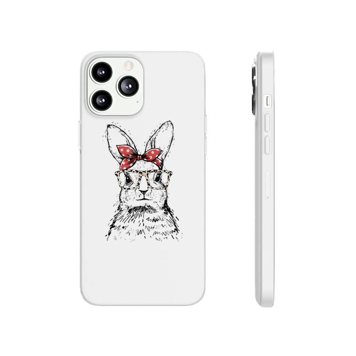 Cute Bunny With Leopard Glasses Cute Easter Tank Top Phonecase iPhone