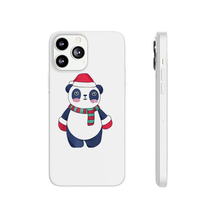 Cute Christmas Baby Panda Bear Santa Hat Scarf And Gloves Raglan Baseball Tee Phonecase iPhone