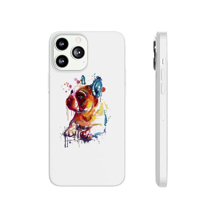 Cute French Bulldog, Watercolor Dog Breed Design Phonecase iPhone