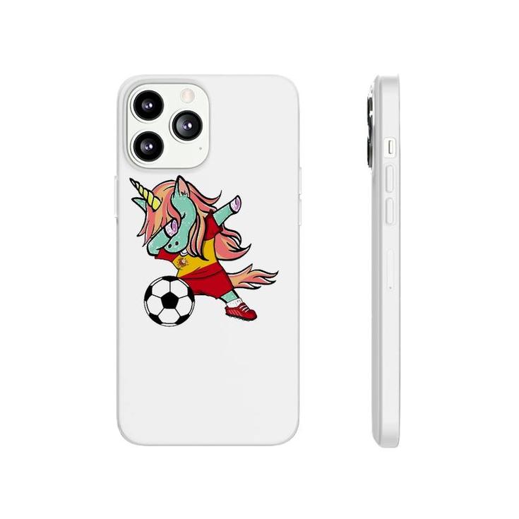 Dabbing Unicorn Soccer Spain Jersey  Spanish Football Phonecase iPhone
