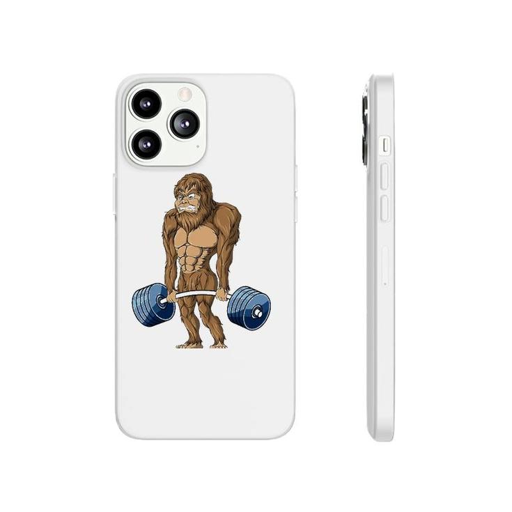 Deadlifting Sasquatch Bigfoot Weightlifting Workout Phonecase iPhone