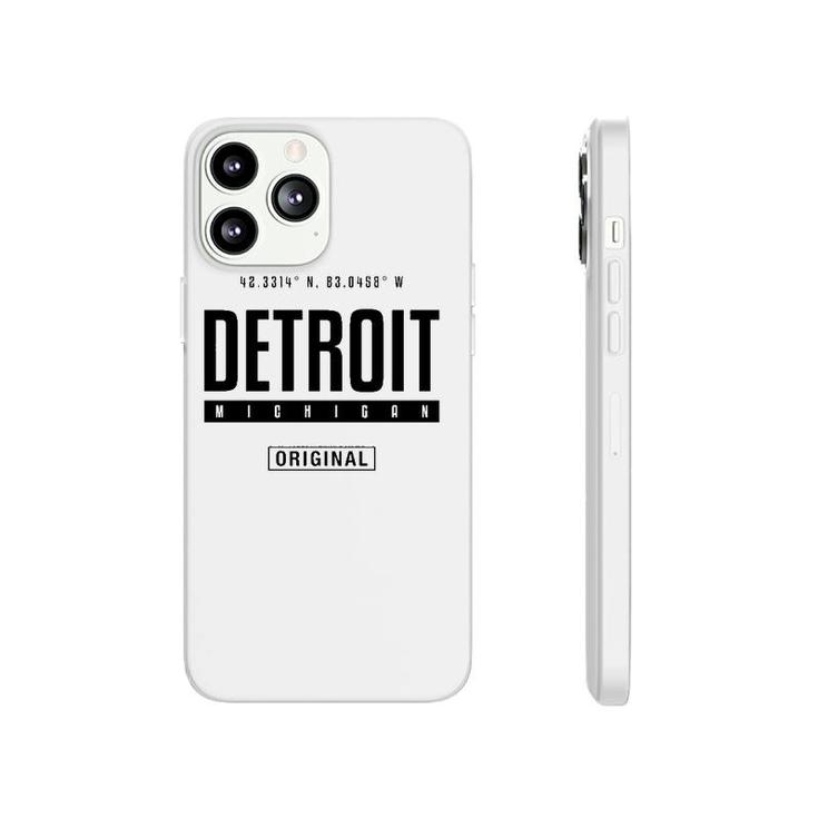 Detroit Coordinates Novelty Graphic Gift For Men Women Phonecase iPhone