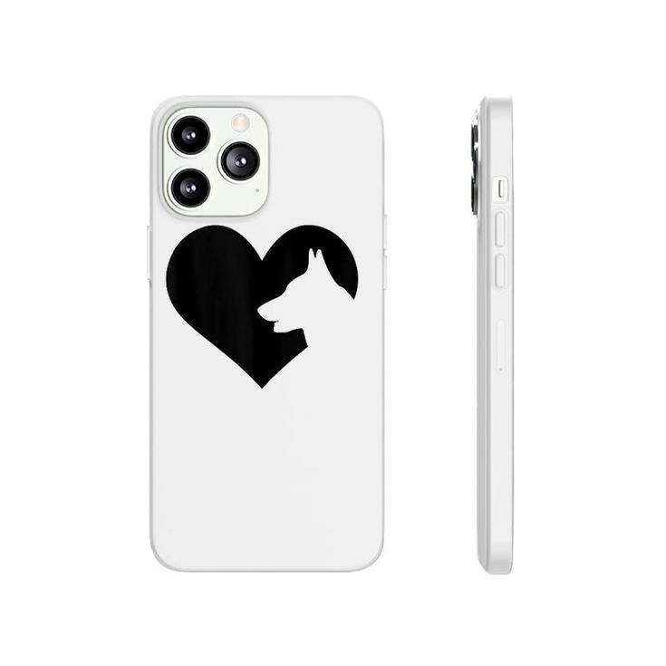 Dutch Shepherd Dog Heart Silhouette - Dutch Shepherd Tank Top Phonecase iPhone