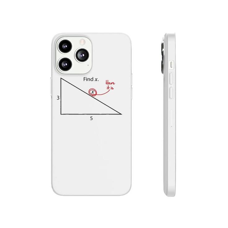 Find X Triangle Math Problem Funny Geometry Phonecase iPhone