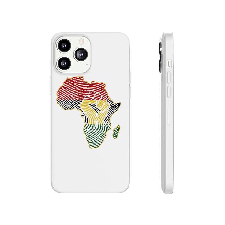 Fist Africa Map African Flag Fingerprint Black History Month Phonecase iPhone