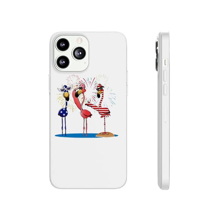 Flamingo American Flag Shadow The 4Th July 2021 Funny Phonecase iPhone