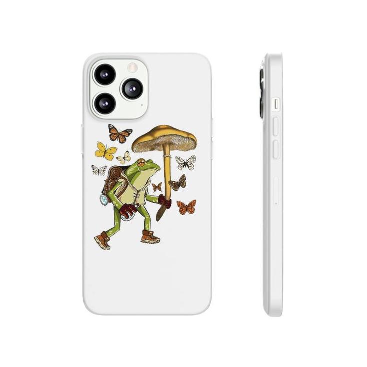 Frog Mushroom Umbrella Butterflies Cottagecore Goblincore Phonecase iPhone