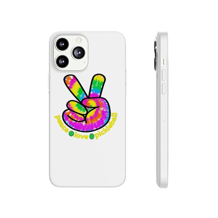 Fun Pickleballer Peace Love Pickleball Swirl Tie Dye Phonecase iPhone