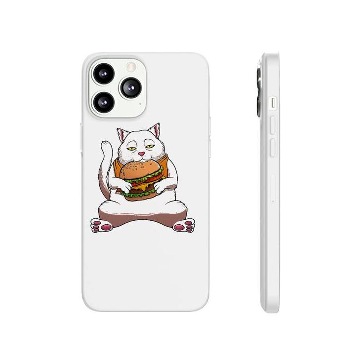 Funny Kawaii Cat Hamburger Design For Men Women Burger Eater Phonecase iPhone