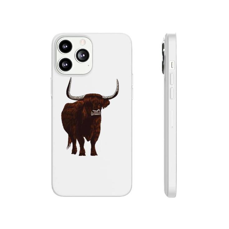 Funny Scottish Highland Cow Design For Men Women Hairy Cow Phonecase iPhone