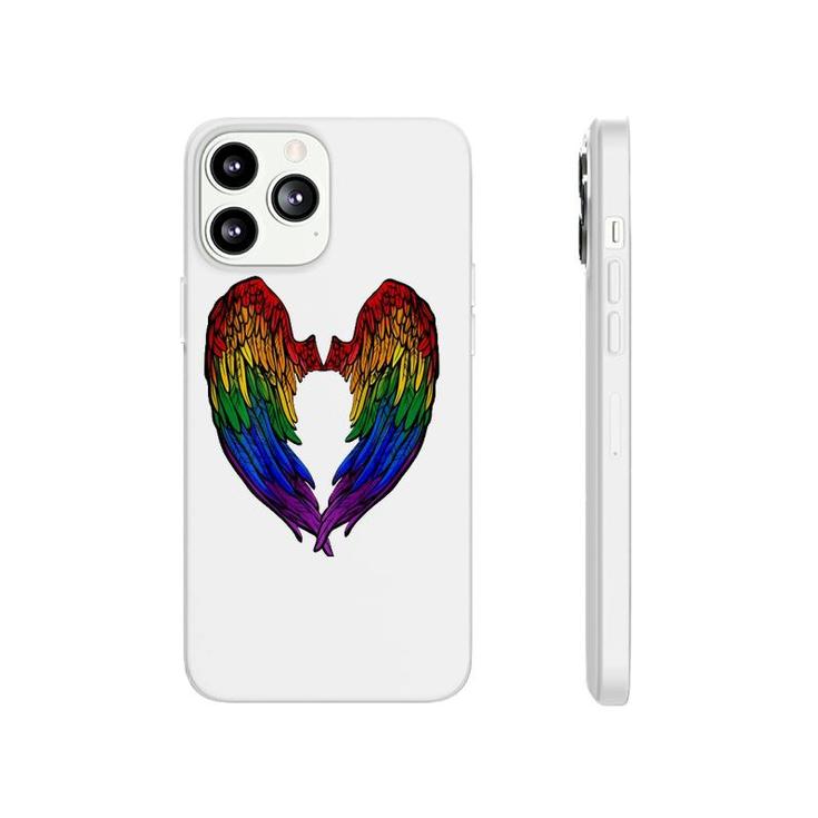 Gay Pride Month Rainbow Angels Wings Back Design Phonecase iPhone