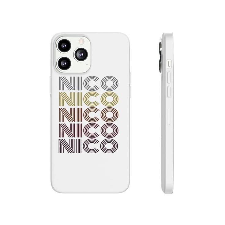 Graphic Tee First Name Nico Retro Pattern Vintage Style Phonecase iPhone