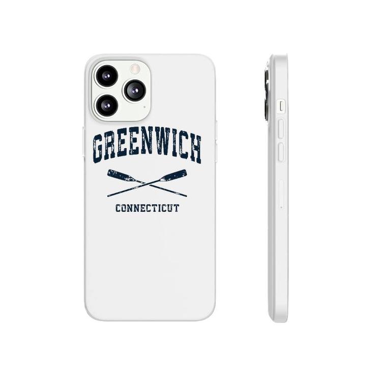 Greenwich Connecticut Vintage Nautical Crossed Oars Navy Phonecase iPhone