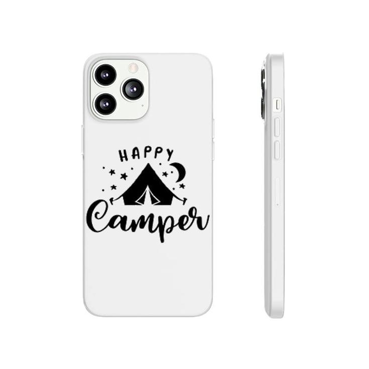 Happy Camper Tent Quote Typogrophy Phonecase iPhone
