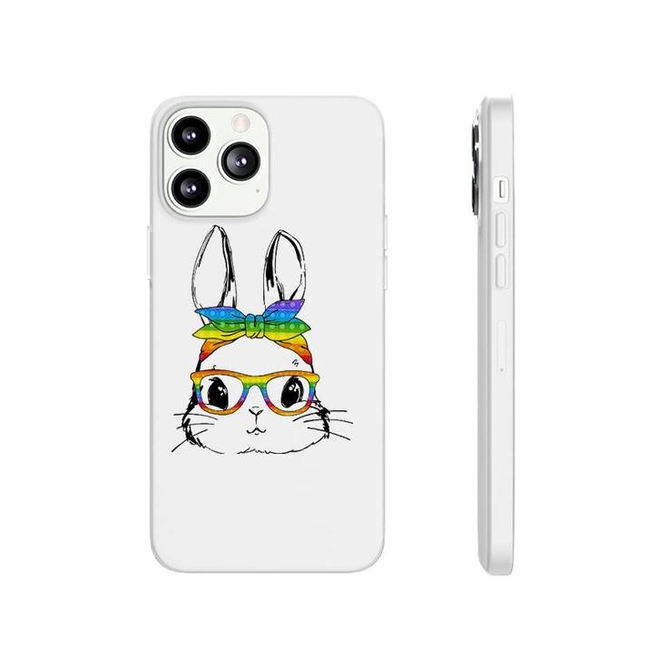 Happy Easter Day Pop It Bunny Face Glasses Easter Fidget Toy Phonecase iPhone