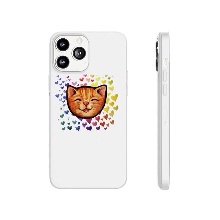 Happy Orange Tabby Cat Rainbow Phonecase iPhone