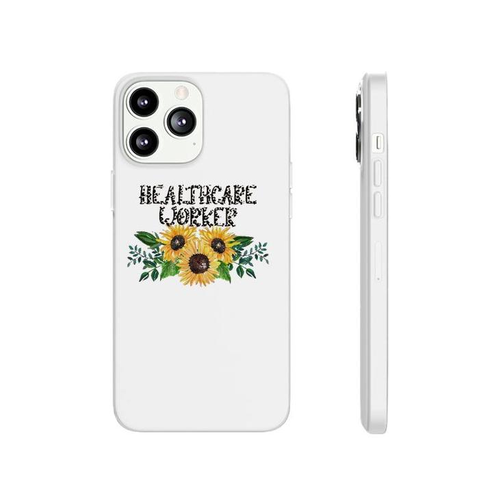 Healthcare Worker Leopard Text Sunflower Nurse Doctor Gift Phonecase iPhone