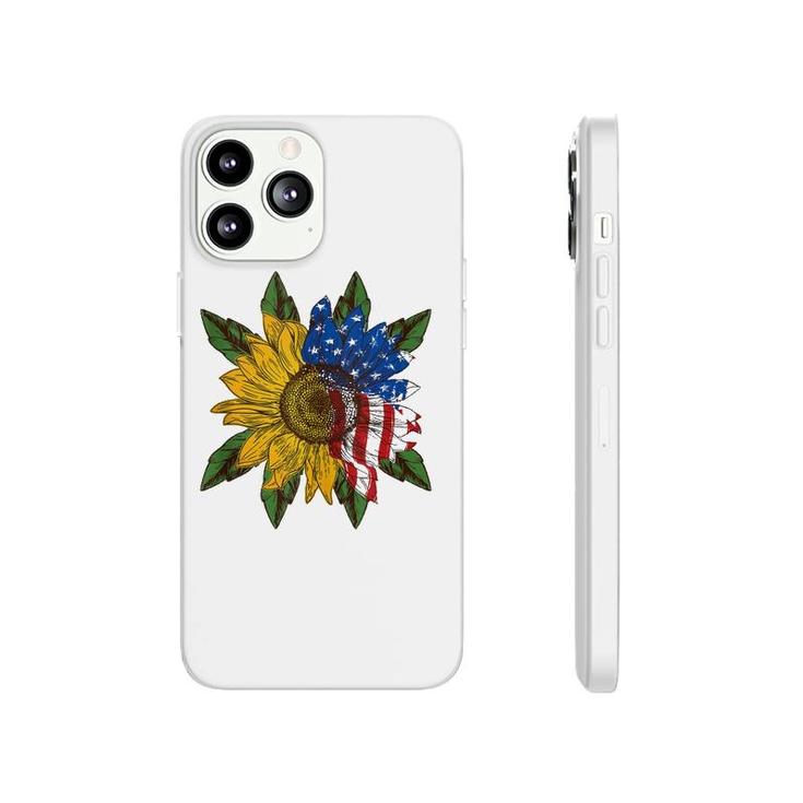 Hippie Hippies Peace Sunflower American Flag Hippy Gift  Phonecase iPhone