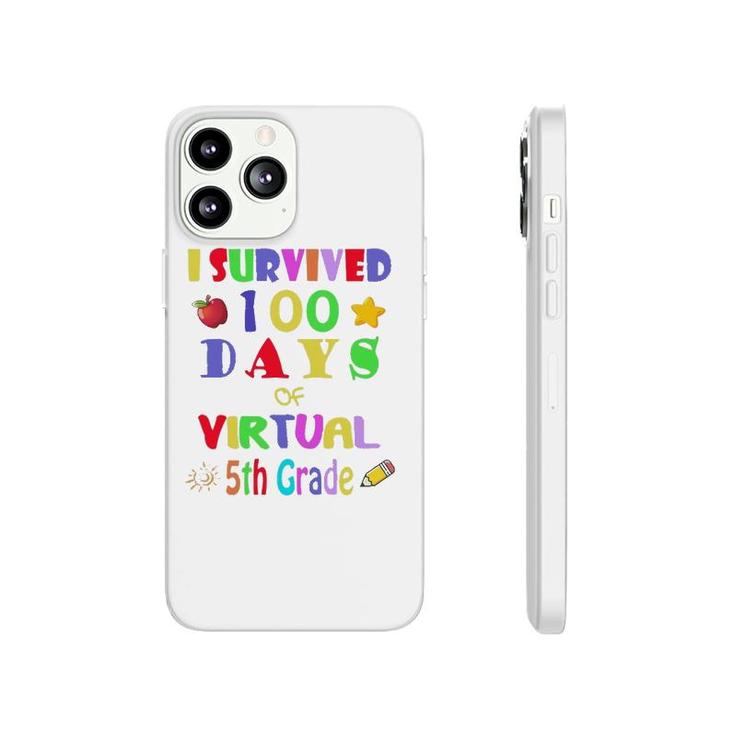 I Survived 100 Days Of Virtual 5Th Grade Students Teachers Phonecase iPhone