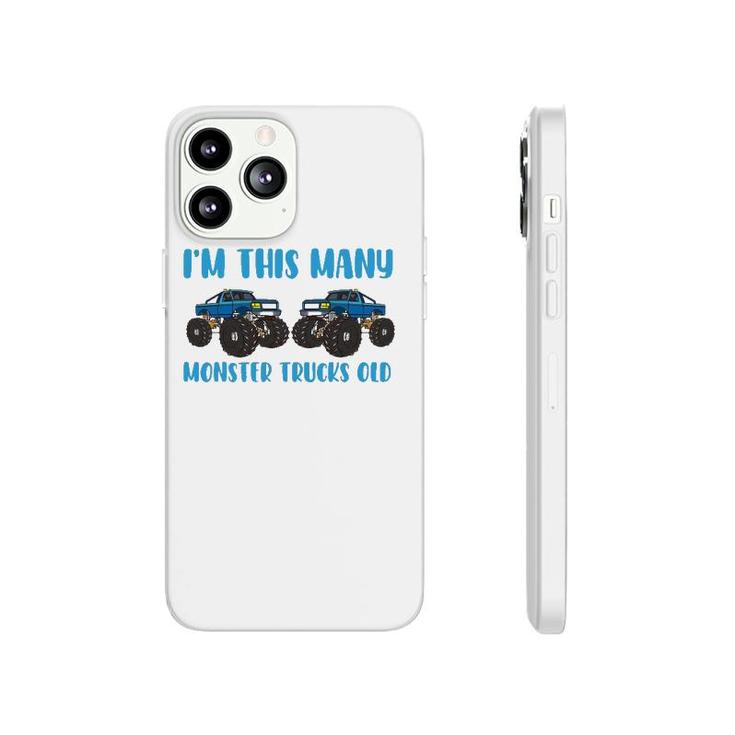 I'm This Many Monster Trucks Old Toddler 2 Years 2Nd Birthday Phonecase iPhone