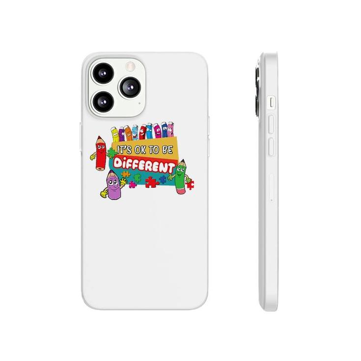 It's Ok To Be Different Autism Awareness Happy Crayons Phonecase iPhone