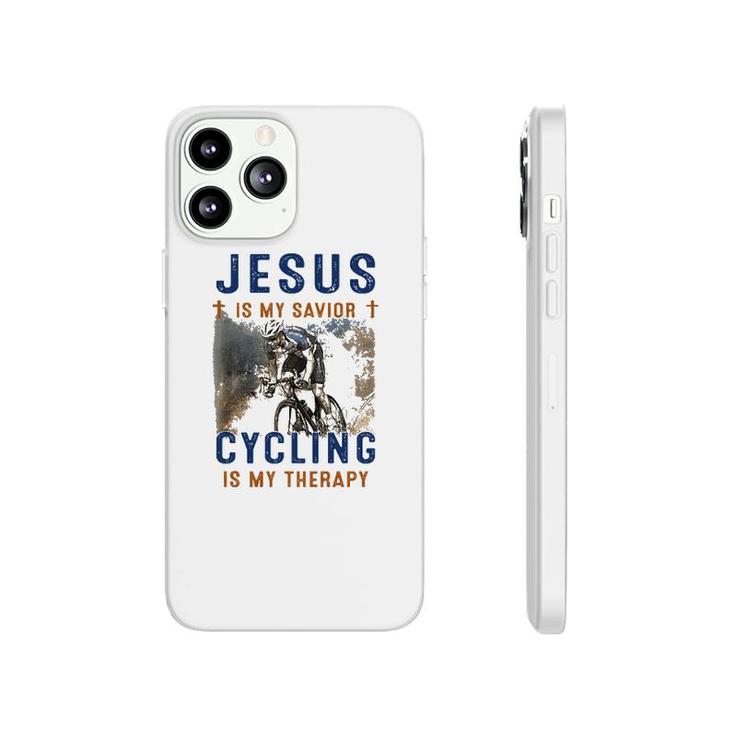 Jesus Is My Savior Cycling Is My Therapy Phonecase iPhone