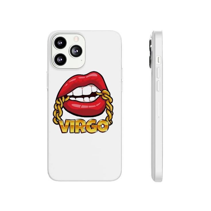 Juicy Lips Gold Chain Virgo Zodiac Sign Phonecase iPhone
