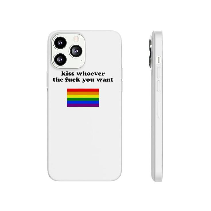 Kiss Whoever You Want Lgbtq Gay Pride Rainbow Flag Phonecase iPhone