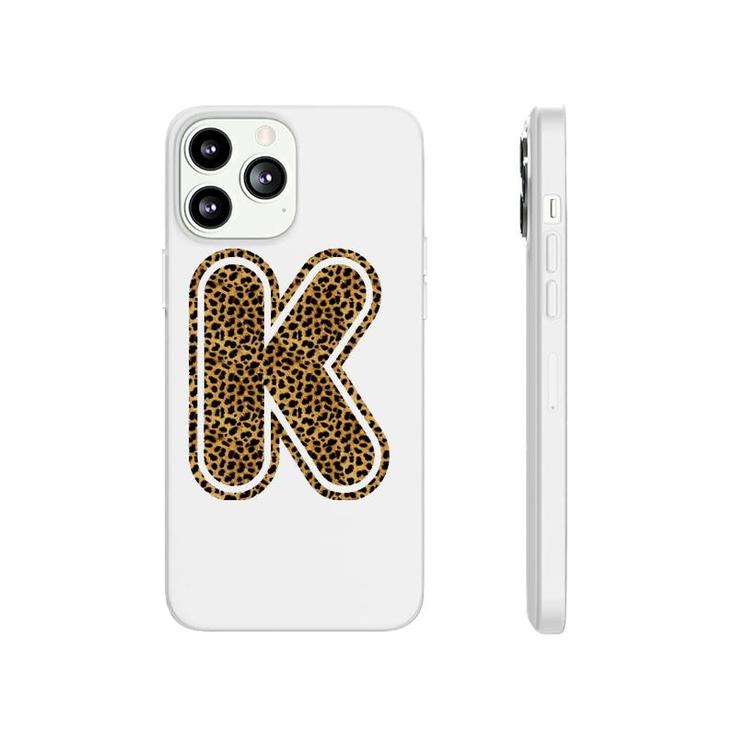 Letter K Leopard Print Initial Case Funny Birthday Gift Phonecase iPhone