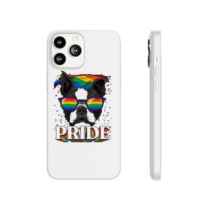 Lgbt Boston Terrier Gay Pride Lgbtq Rainbow Flag Sunglasses Phonecase iPhone