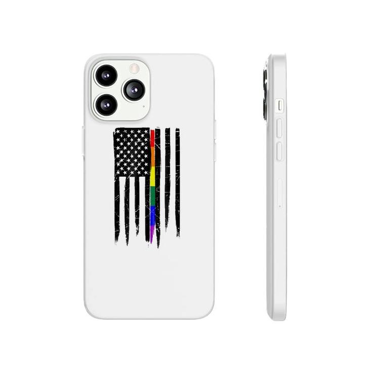 Lgbt Gay Pride Thin Line American Flag Phonecase iPhone
