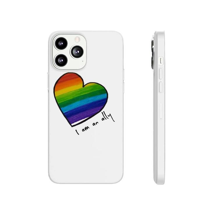 Lgbtq I Am An Ally Rainbow Heart Phonecase iPhone