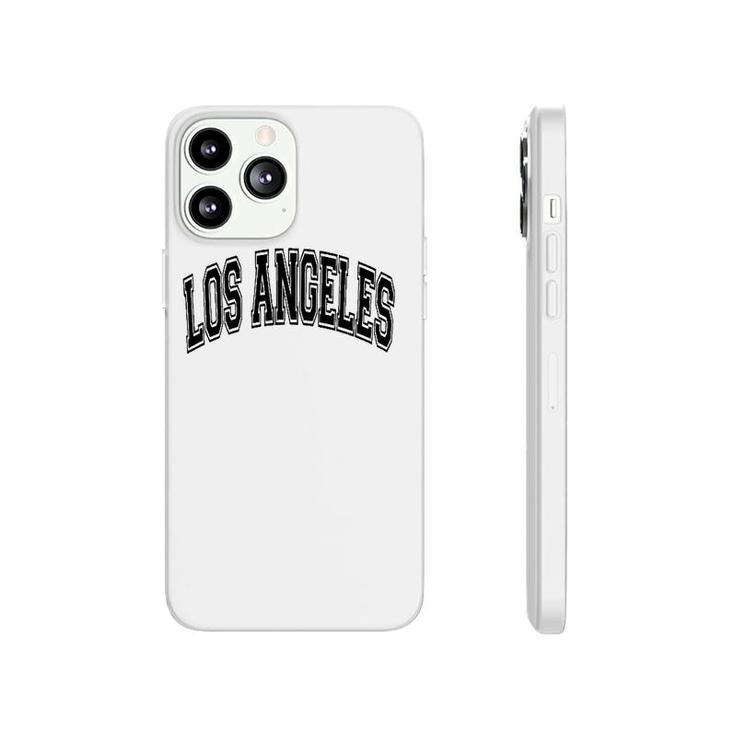 Los Angeles California Varsity Style Text Gray Black Print Pullover Phonecase iPhone
