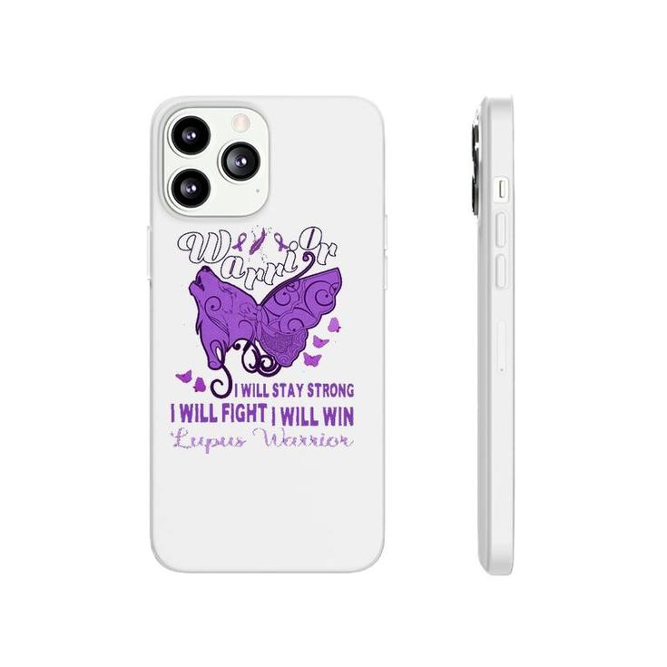 Lupus Awareness Warrior Purple Ribbon Butterfly Wolf Womens Phonecase iPhone