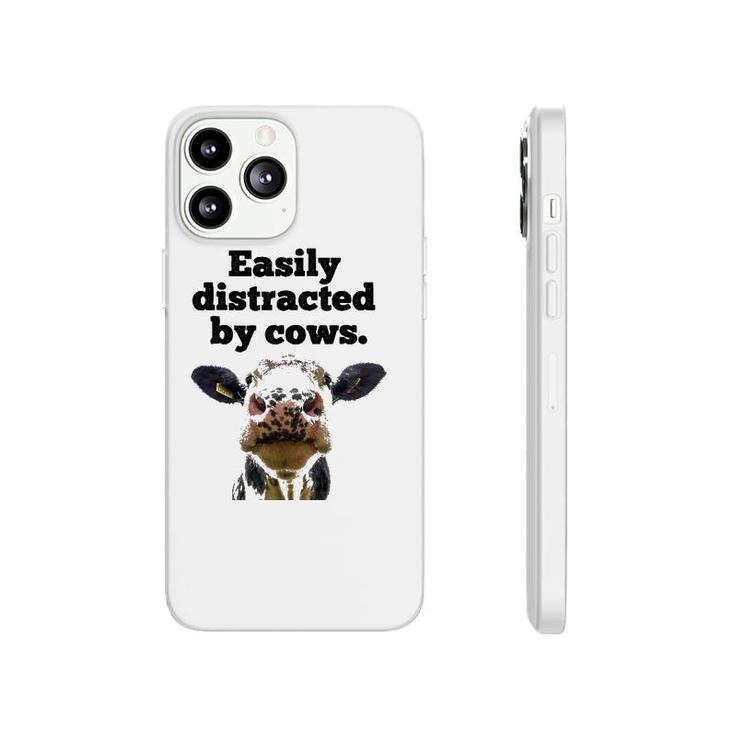 Moo Cow Dairy Cow Appreciation Easily Distracted By Cows Phonecase iPhone