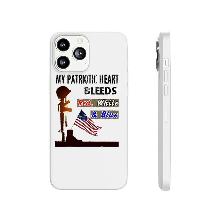 My Patriotic Heart Bleeds Red, White & Blue - Veteran Phonecase iPhone