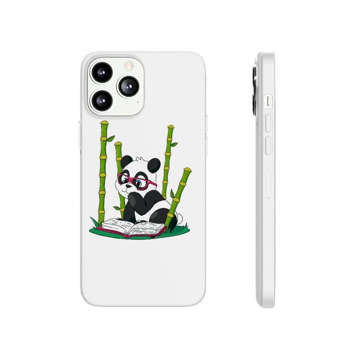 Panda Bear Book Worm Nerd Reading Bamboo Jungle Gift Phonecase iPhone